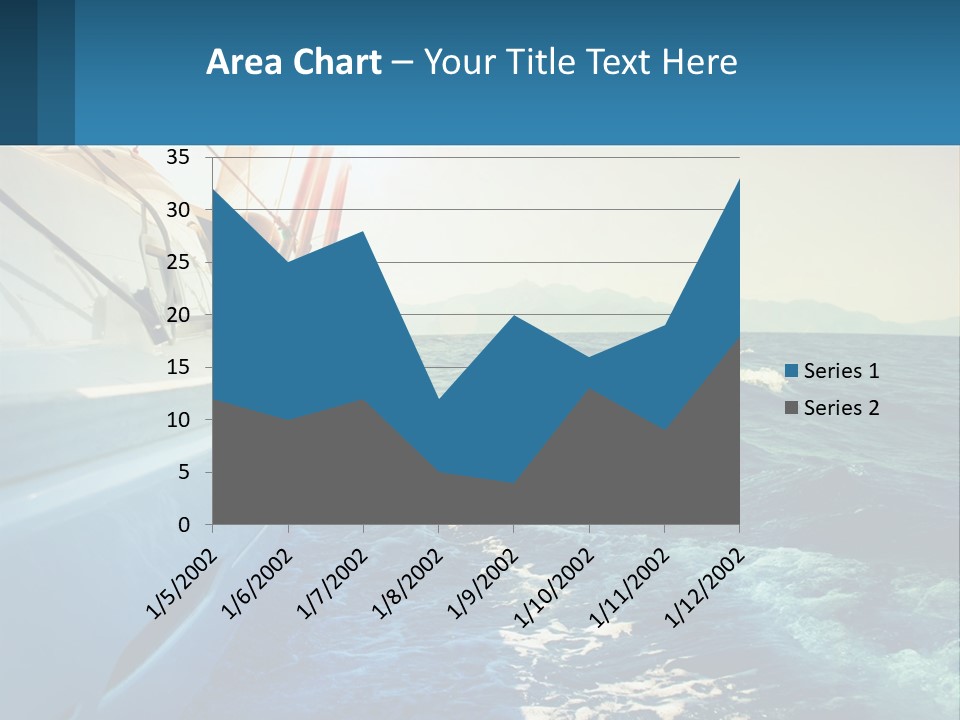 A Boat In The Ocean With A Sky Background PowerPoint Template