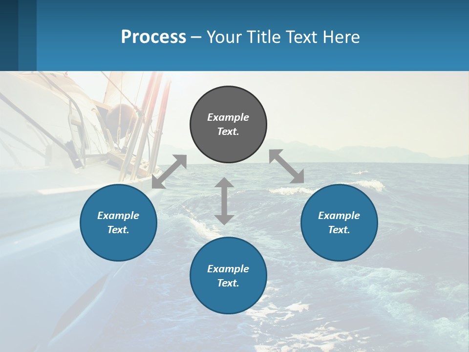 A Boat In The Ocean With A Sky Background PowerPoint Template