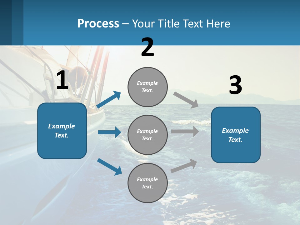 A Boat In The Ocean With A Sky Background PowerPoint Template