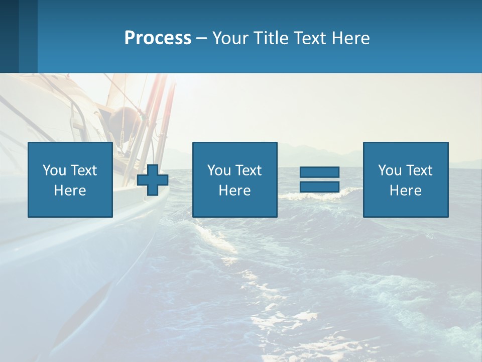 A Boat In The Ocean With A Sky Background PowerPoint Template