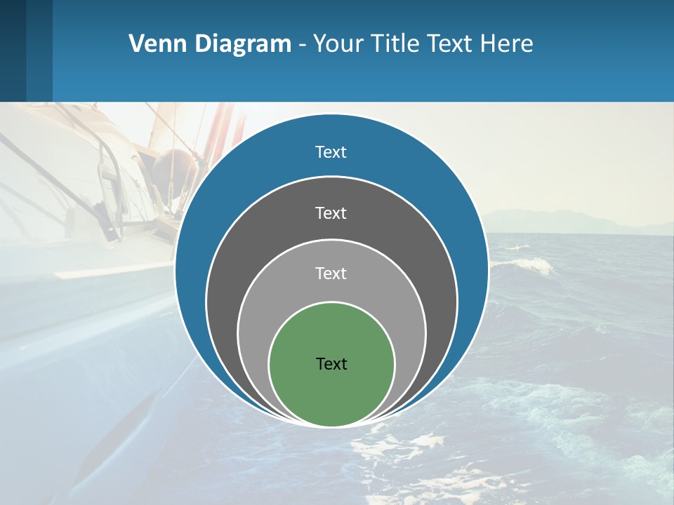 A Boat In The Ocean With A Sky Background PowerPoint Template