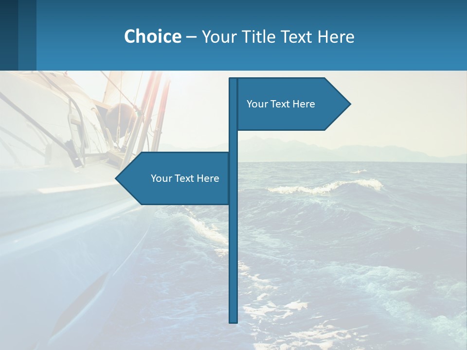 A Boat In The Ocean With A Sky Background PowerPoint Template