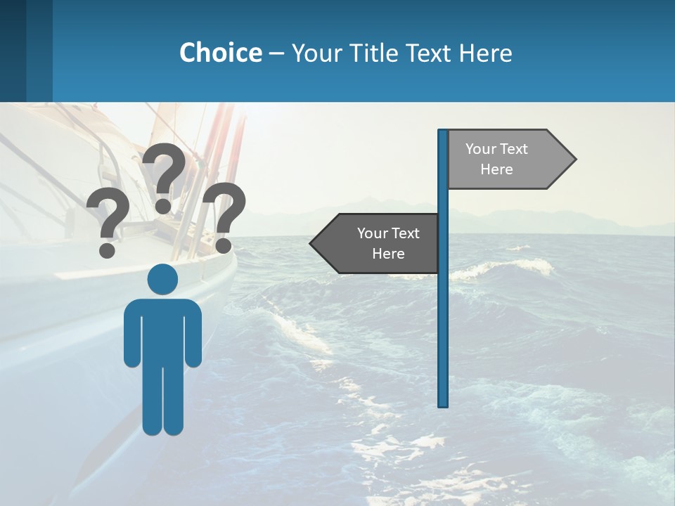 A Boat In The Ocean With A Sky Background PowerPoint Template