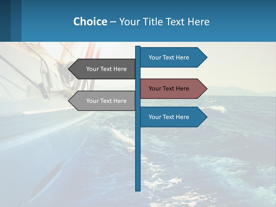 A Boat In The Ocean With A Sky Background PowerPoint Template