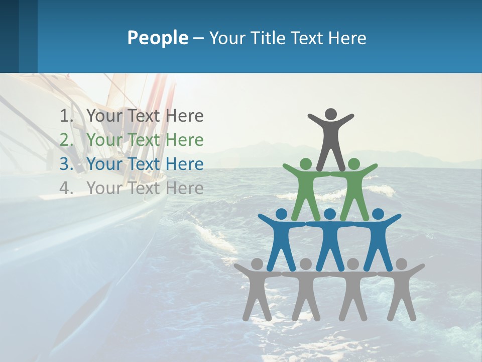 A Boat In The Ocean With A Sky Background PowerPoint Template