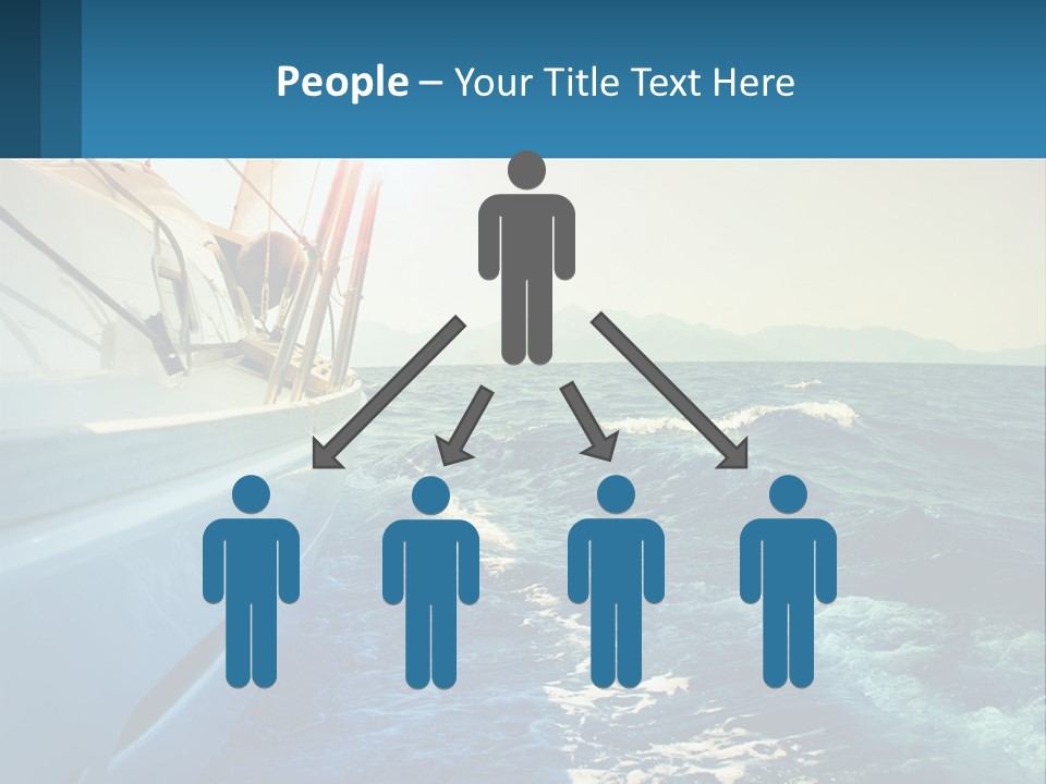 A Boat In The Ocean With A Sky Background PowerPoint Template