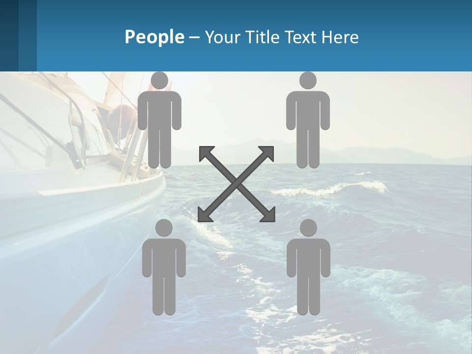 A Boat In The Ocean With A Sky Background PowerPoint Template
