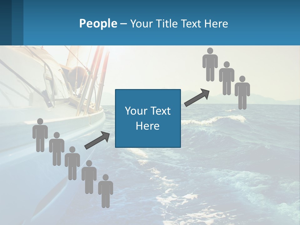 A Boat In The Ocean With A Sky Background PowerPoint Template