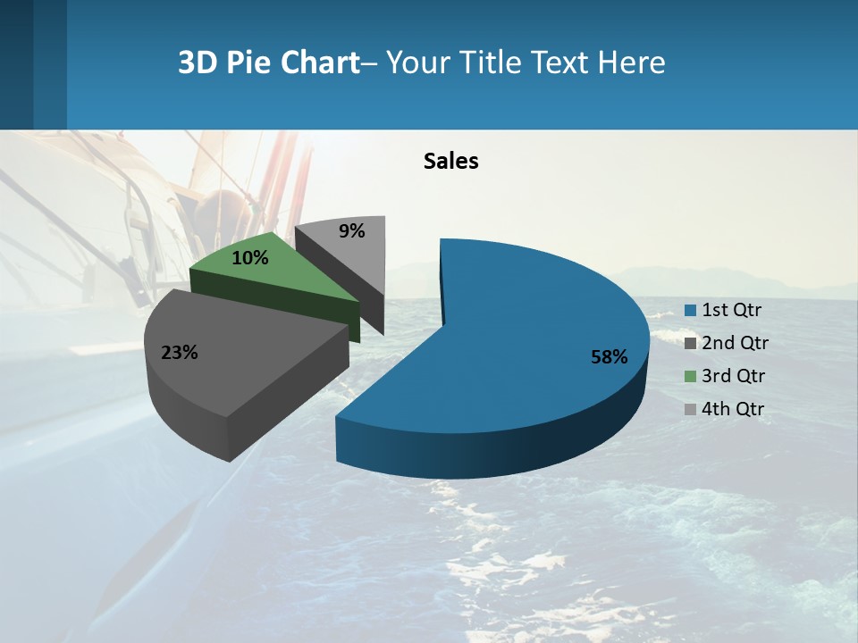 A Boat In The Ocean With A Sky Background PowerPoint Template