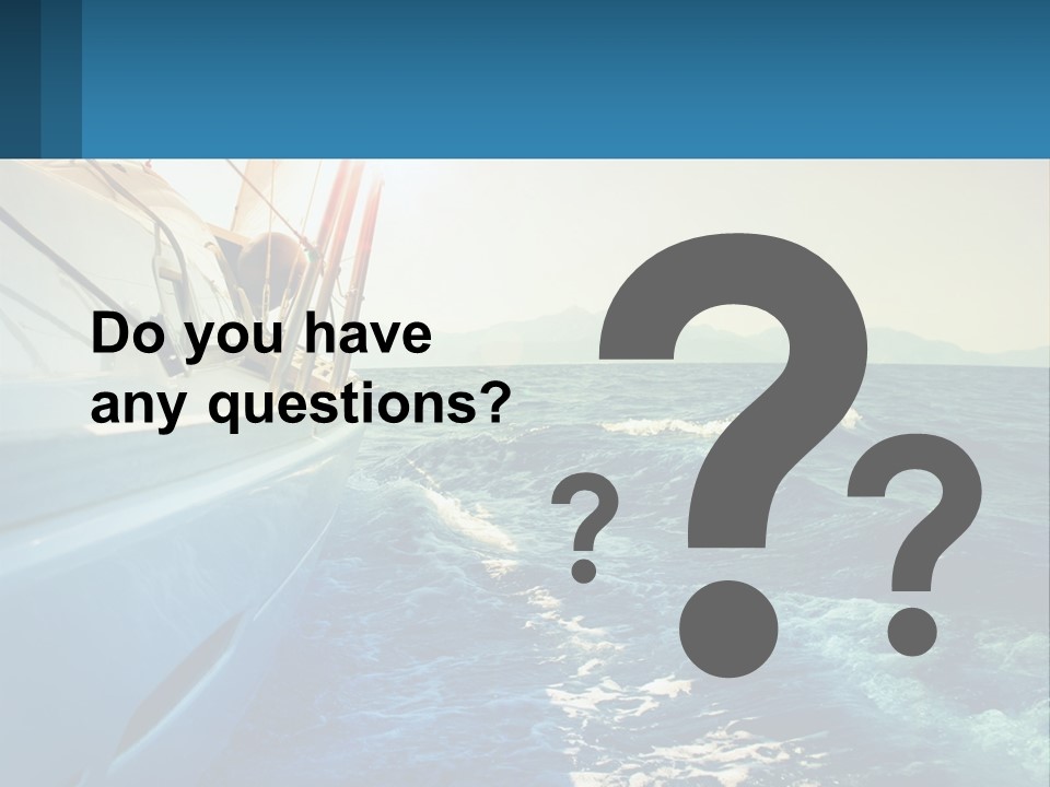 A Boat In The Ocean With A Sky Background PowerPoint Template