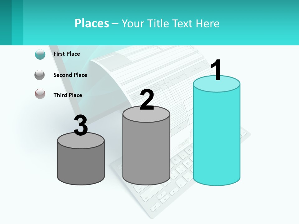 A Computer With A Sheet Of Paper On Top Of It PowerPoint Template