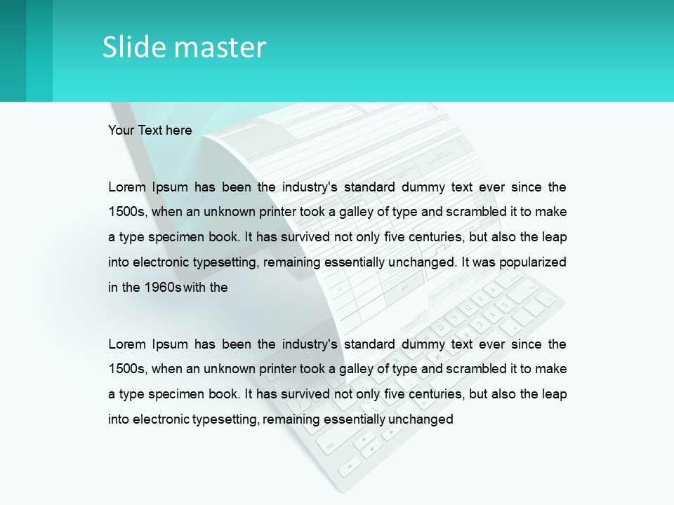 A Computer With A Sheet Of Paper On Top Of It PowerPoint Template