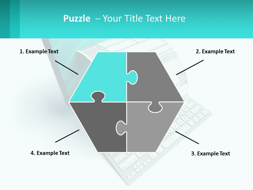 A Computer With A Sheet Of Paper On Top Of It PowerPoint Template