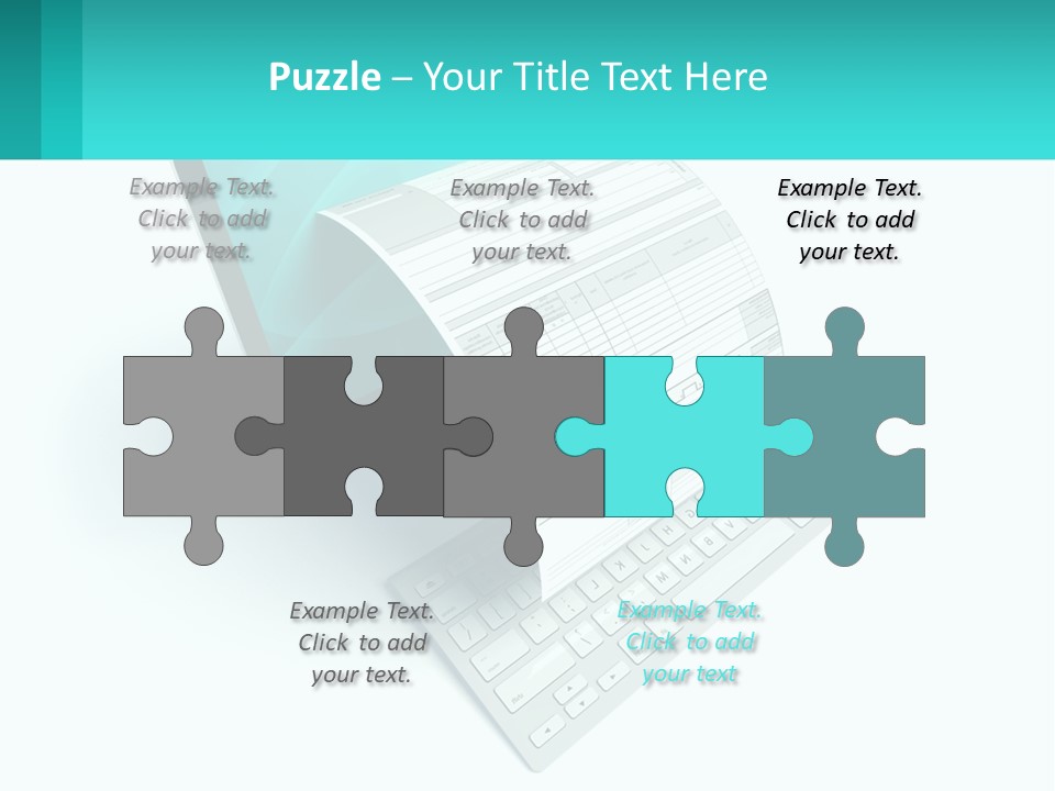 A Computer With A Sheet Of Paper On Top Of It PowerPoint Template