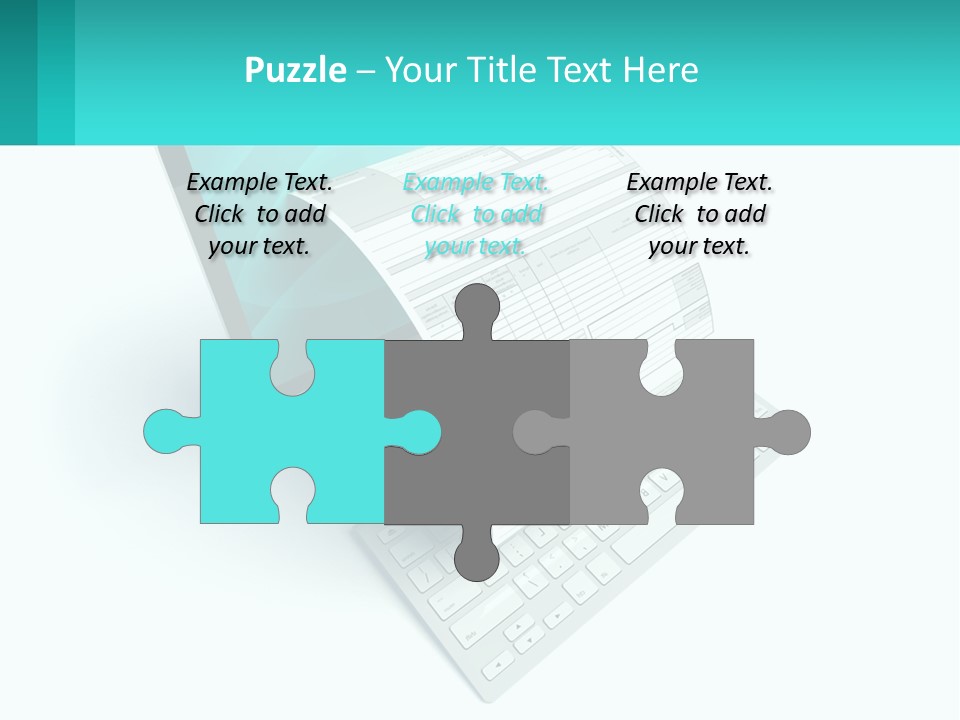 A Computer With A Sheet Of Paper On Top Of It PowerPoint Template