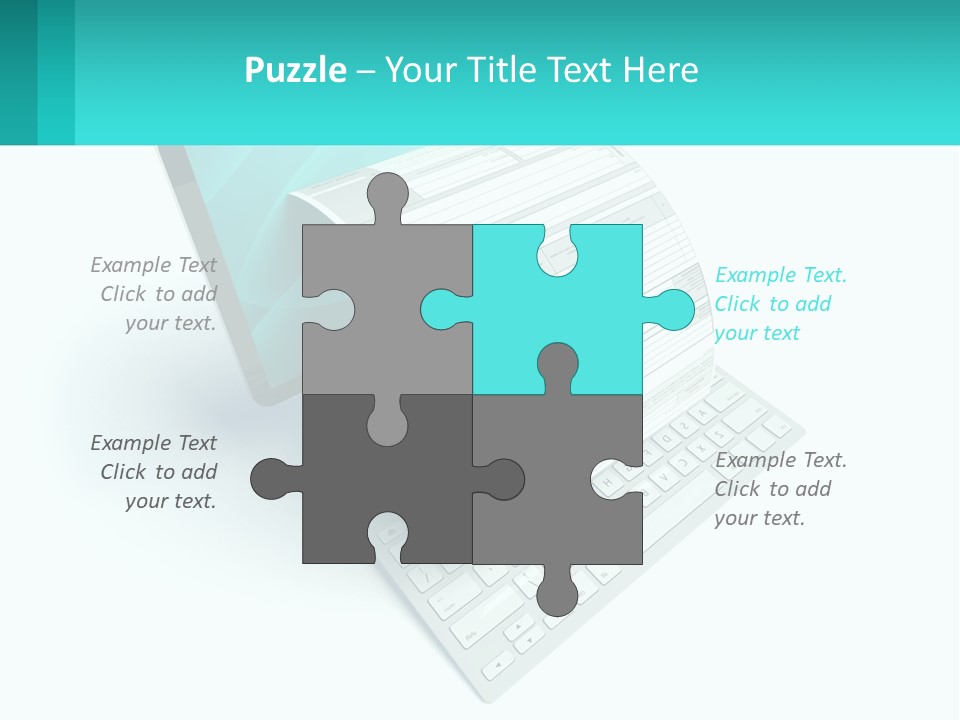 A Computer With A Sheet Of Paper On Top Of It PowerPoint Template