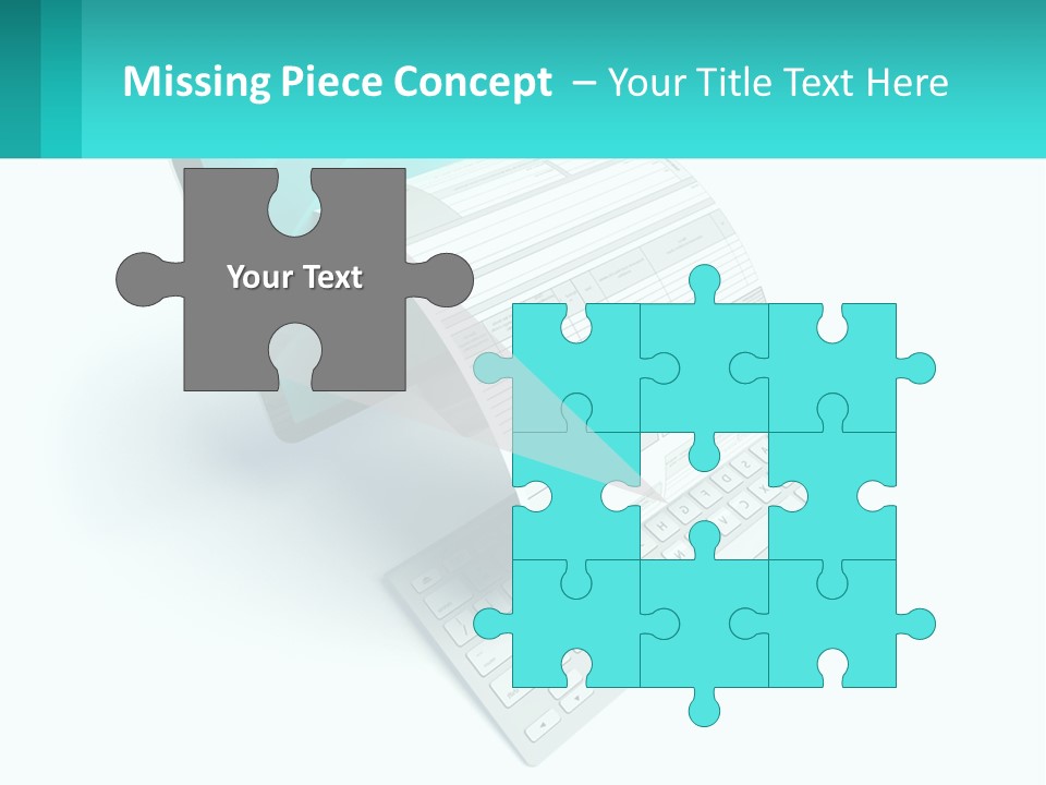 A Computer With A Sheet Of Paper On Top Of It PowerPoint Template