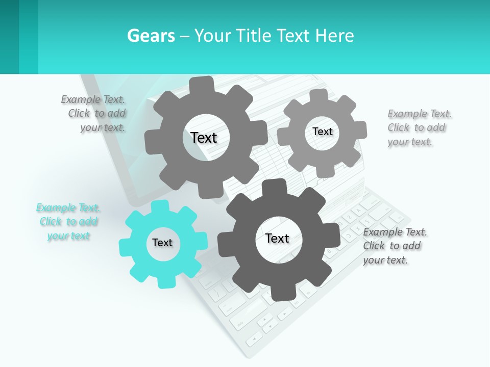 A Computer With A Sheet Of Paper On Top Of It PowerPoint Template