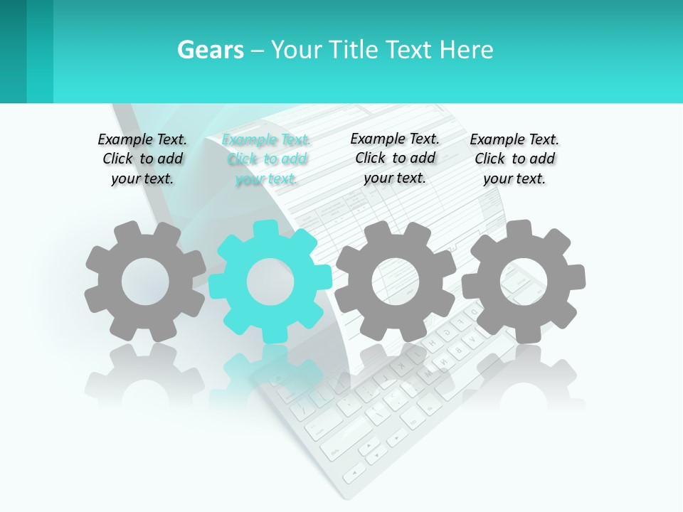 A Computer With A Sheet Of Paper On Top Of It PowerPoint Template