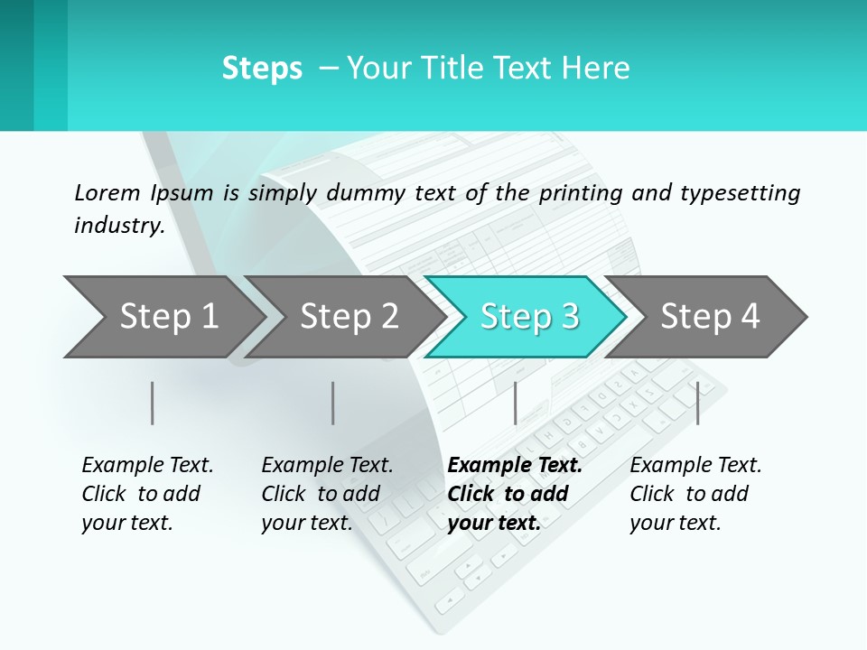 A Computer With A Sheet Of Paper On Top Of It PowerPoint Template