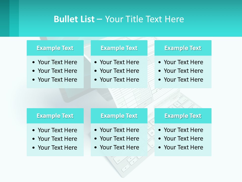 A Computer With A Sheet Of Paper On Top Of It PowerPoint Template