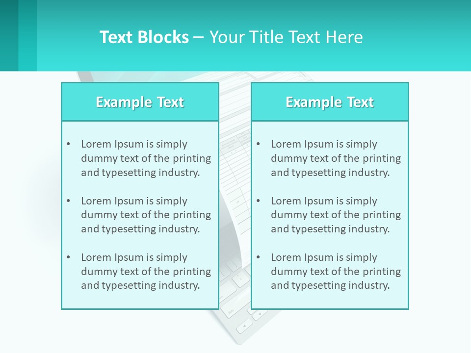 A Computer With A Sheet Of Paper On Top Of It PowerPoint Template