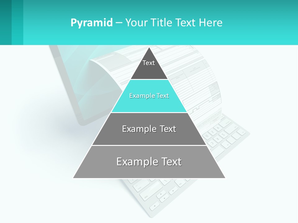 A Computer With A Sheet Of Paper On Top Of It PowerPoint Template