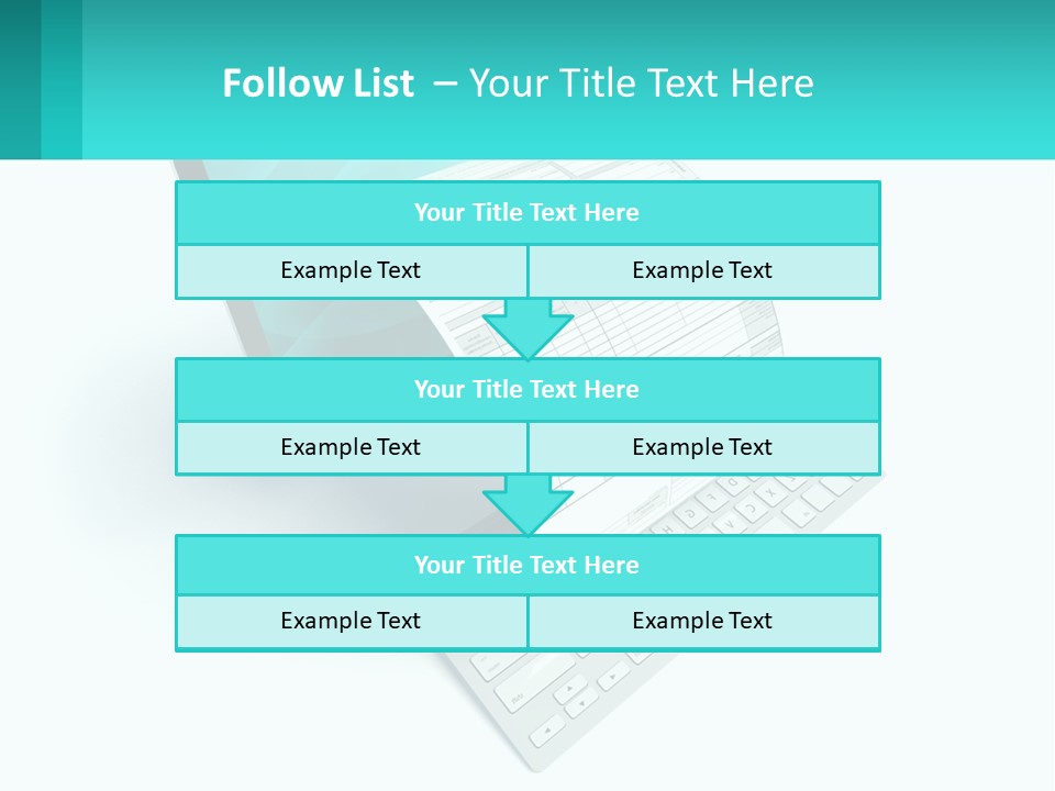 A Computer With A Sheet Of Paper On Top Of It PowerPoint Template