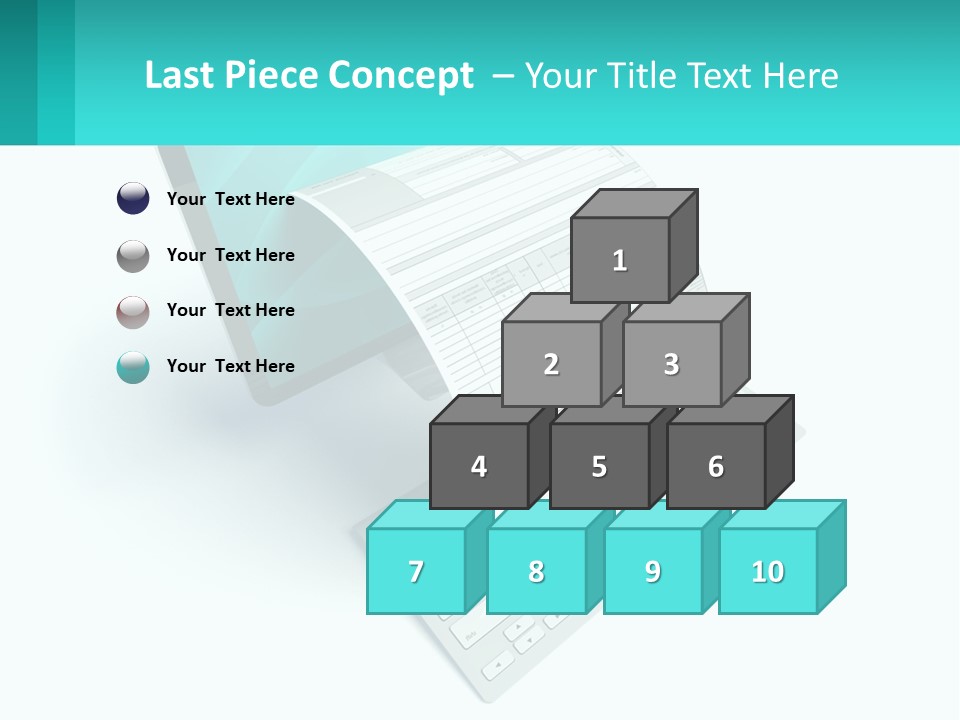 A Computer With A Sheet Of Paper On Top Of It PowerPoint Template