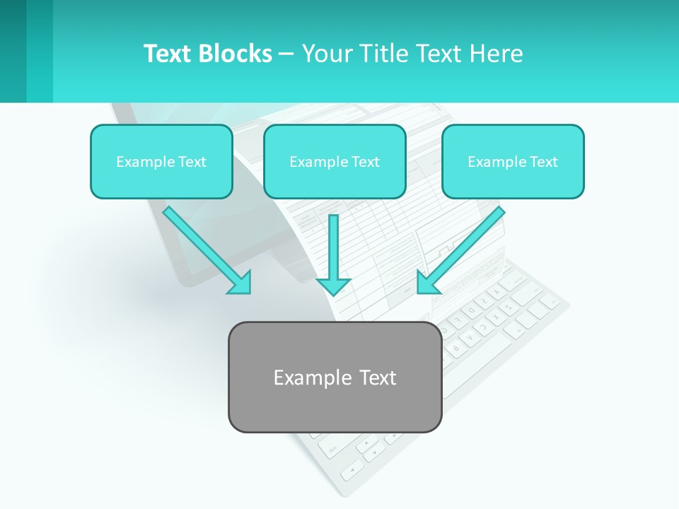 A Computer With A Sheet Of Paper On Top Of It PowerPoint Template