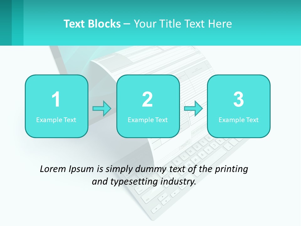 A Computer With A Sheet Of Paper On Top Of It PowerPoint Template