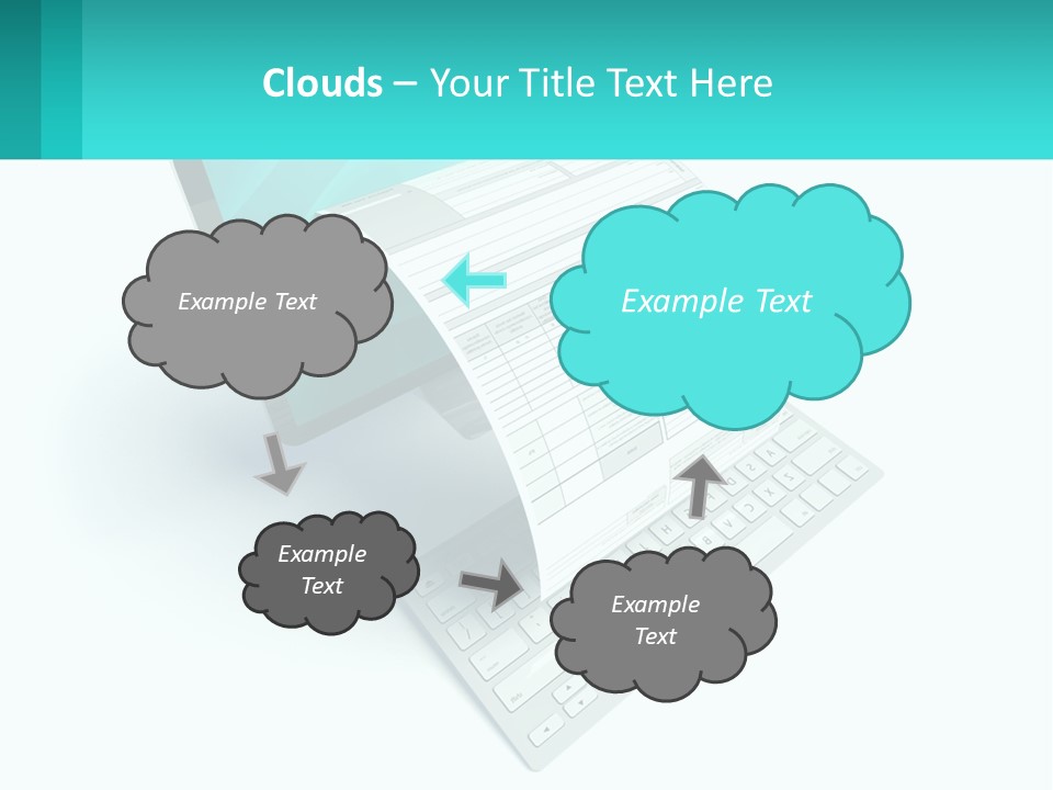 A Computer With A Sheet Of Paper On Top Of It PowerPoint Template