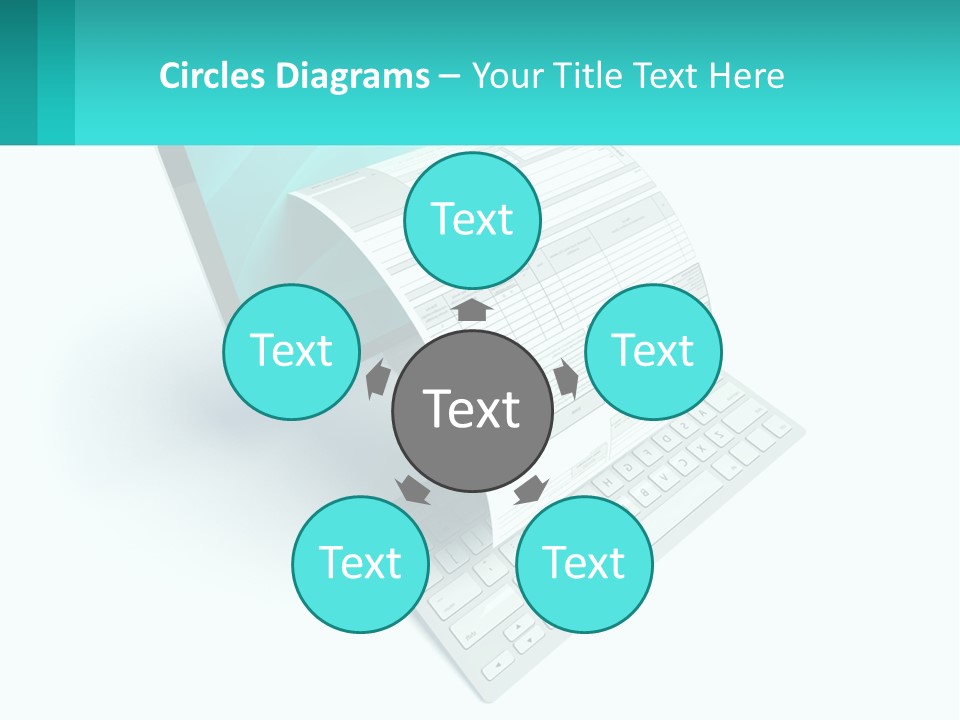 A Computer With A Sheet Of Paper On Top Of It PowerPoint Template