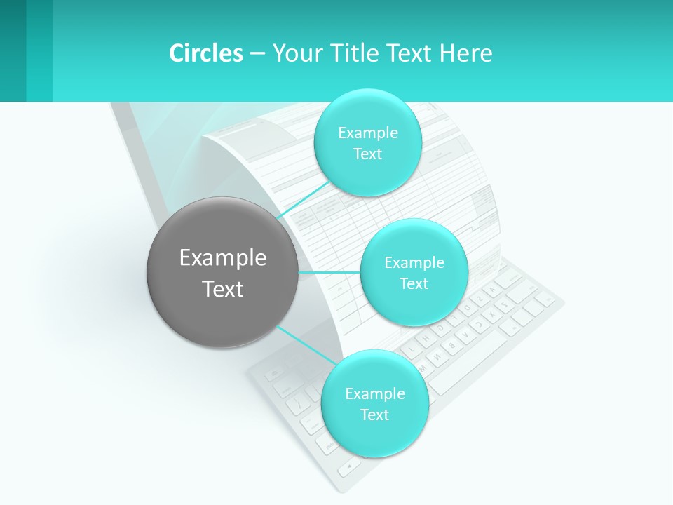 A Computer With A Sheet Of Paper On Top Of It PowerPoint Template