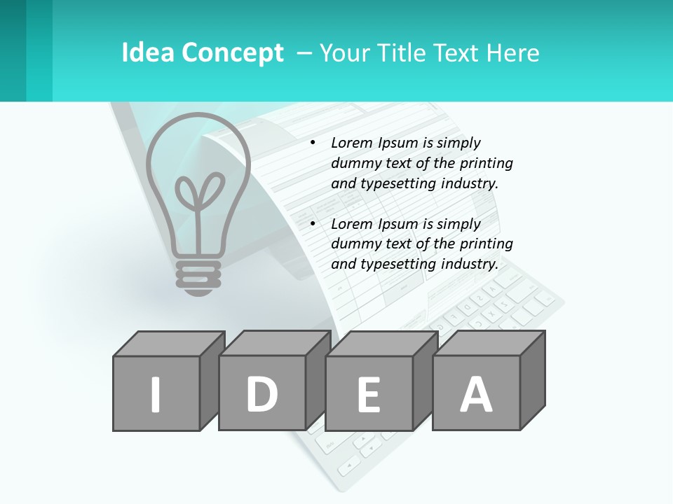 A Computer With A Sheet Of Paper On Top Of It PowerPoint Template