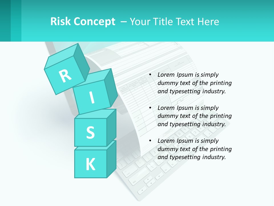 A Computer With A Sheet Of Paper On Top Of It PowerPoint Template