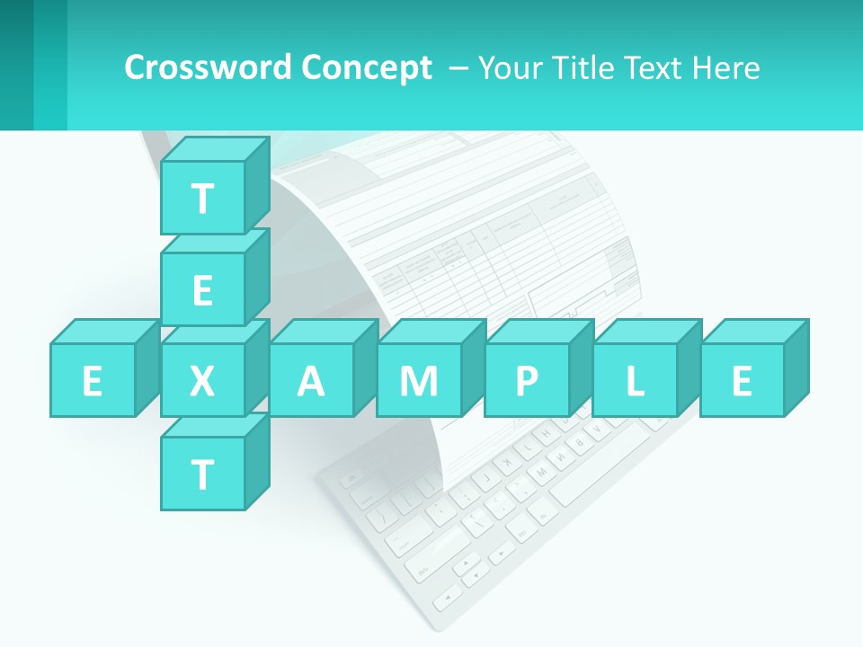 A Computer With A Sheet Of Paper On Top Of It PowerPoint Template