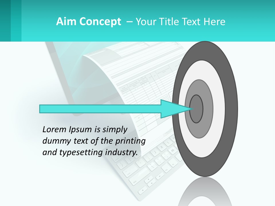 A Computer With A Sheet Of Paper On Top Of It PowerPoint Template