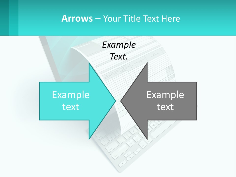 A Computer With A Sheet Of Paper On Top Of It PowerPoint Template