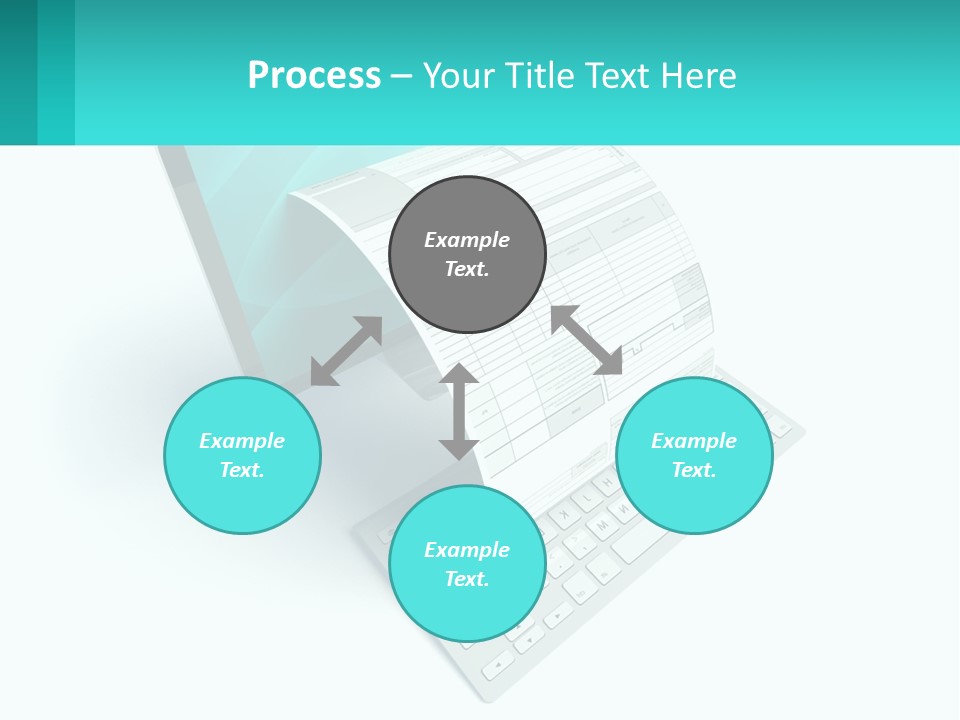 A Computer With A Sheet Of Paper On Top Of It PowerPoint Template