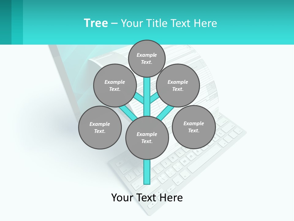 A Computer With A Sheet Of Paper On Top Of It PowerPoint Template