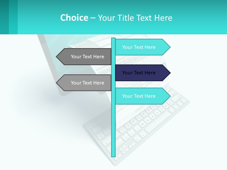 A Computer With A Sheet Of Paper On Top Of It PowerPoint Template