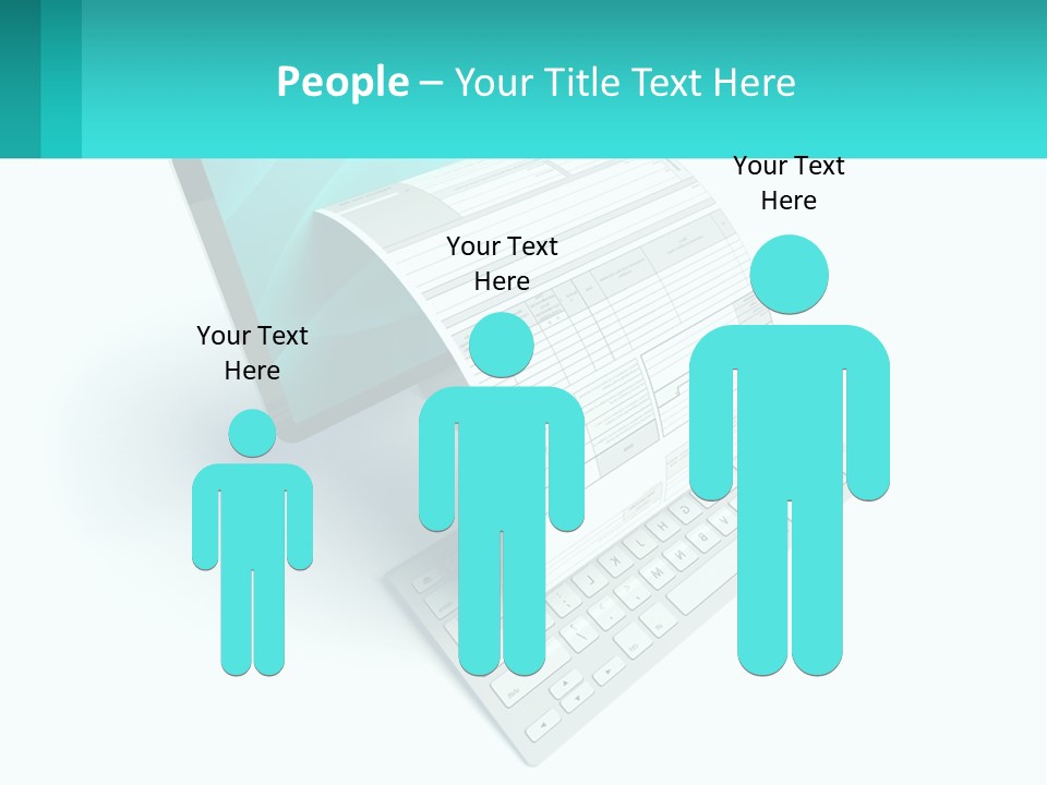 A Computer With A Sheet Of Paper On Top Of It PowerPoint Template