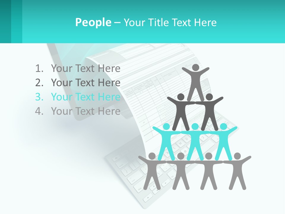 A Computer With A Sheet Of Paper On Top Of It PowerPoint Template