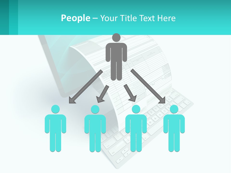 A Computer With A Sheet Of Paper On Top Of It PowerPoint Template