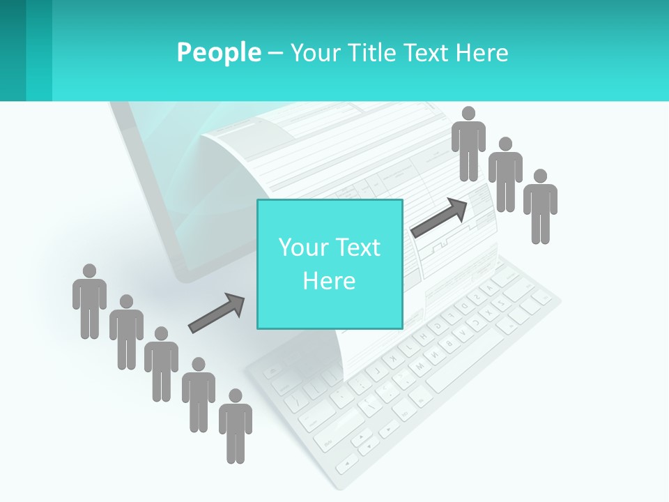 A Computer With A Sheet Of Paper On Top Of It PowerPoint Template