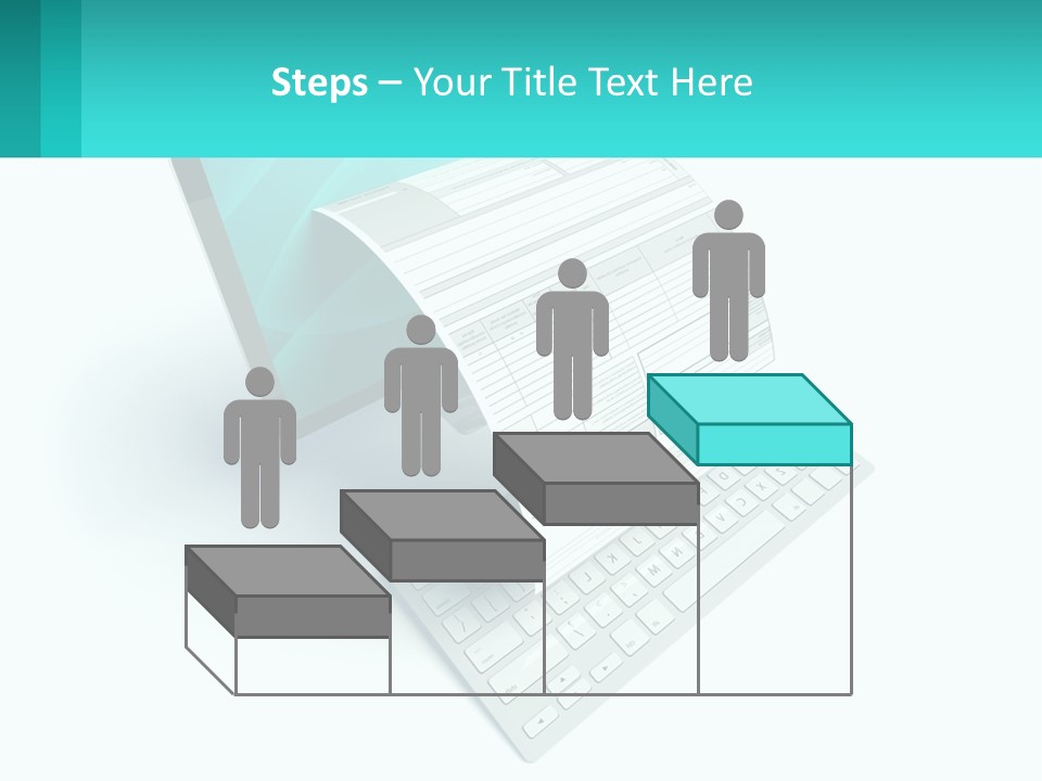 A Computer With A Sheet Of Paper On Top Of It PowerPoint Template