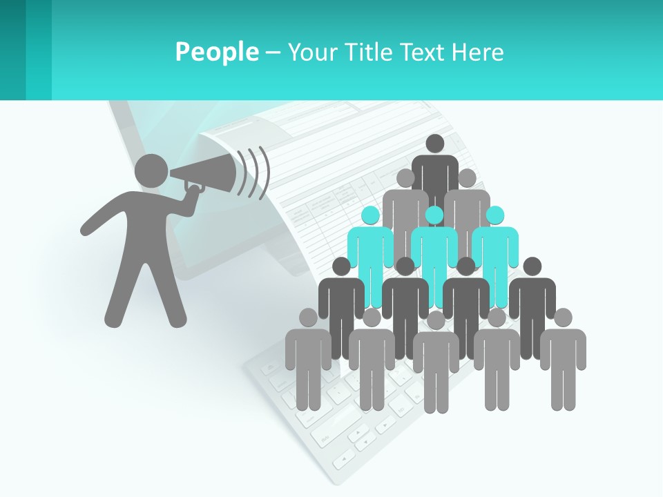 A Computer With A Sheet Of Paper On Top Of It PowerPoint Template