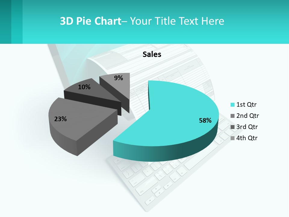 A Computer With A Sheet Of Paper On Top Of It PowerPoint Template