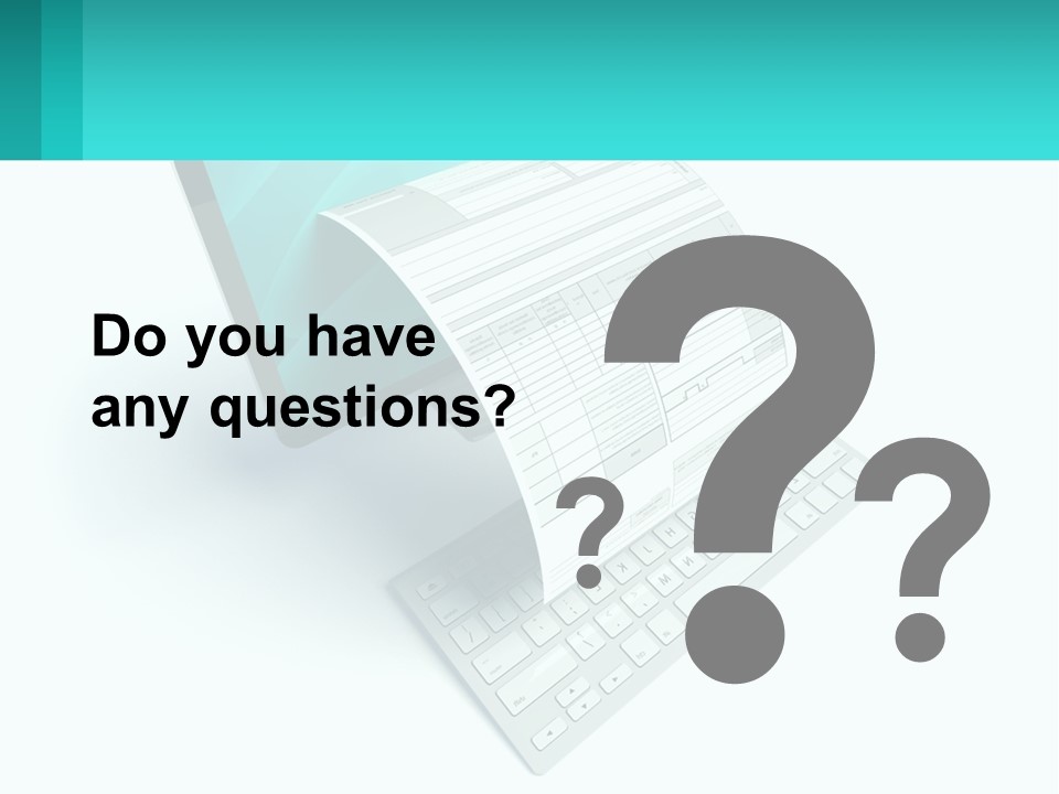 A Computer With A Sheet Of Paper On Top Of It PowerPoint Template